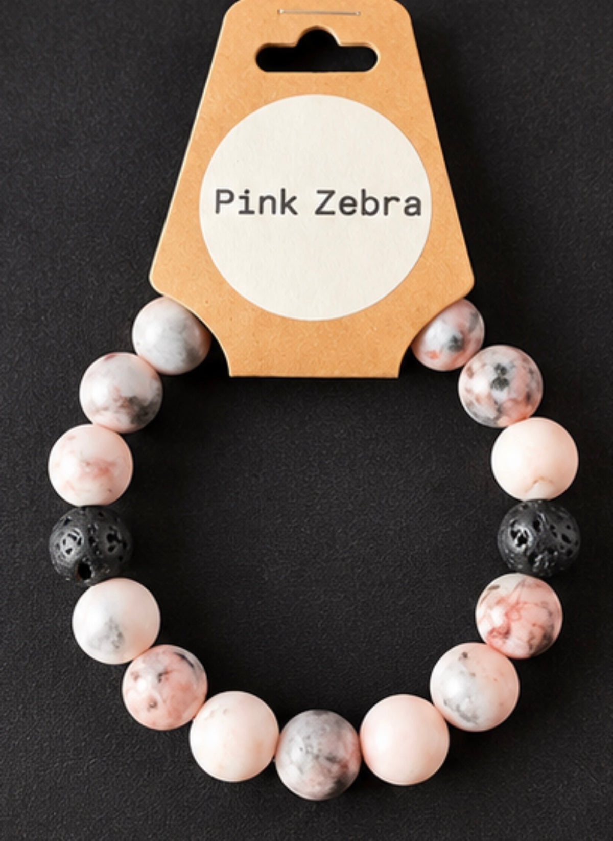 Pink Zebra Jasper Semi-Precious Stone Bracelet