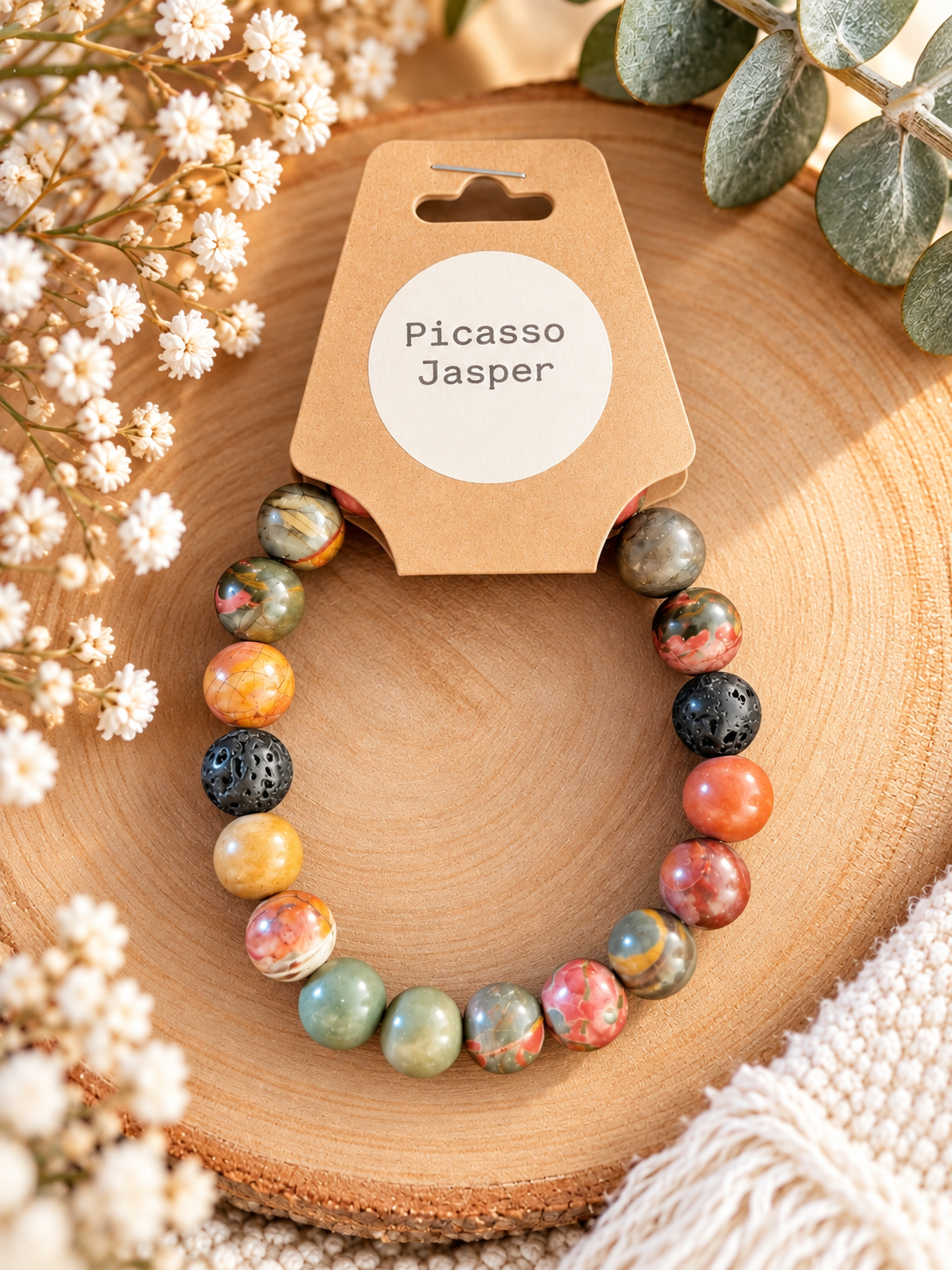 Picasso Jasper Semi Precious Stone Bracelet