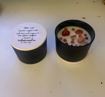 TBK LUXE Collection Carnelian Semi Precious Stone Candle