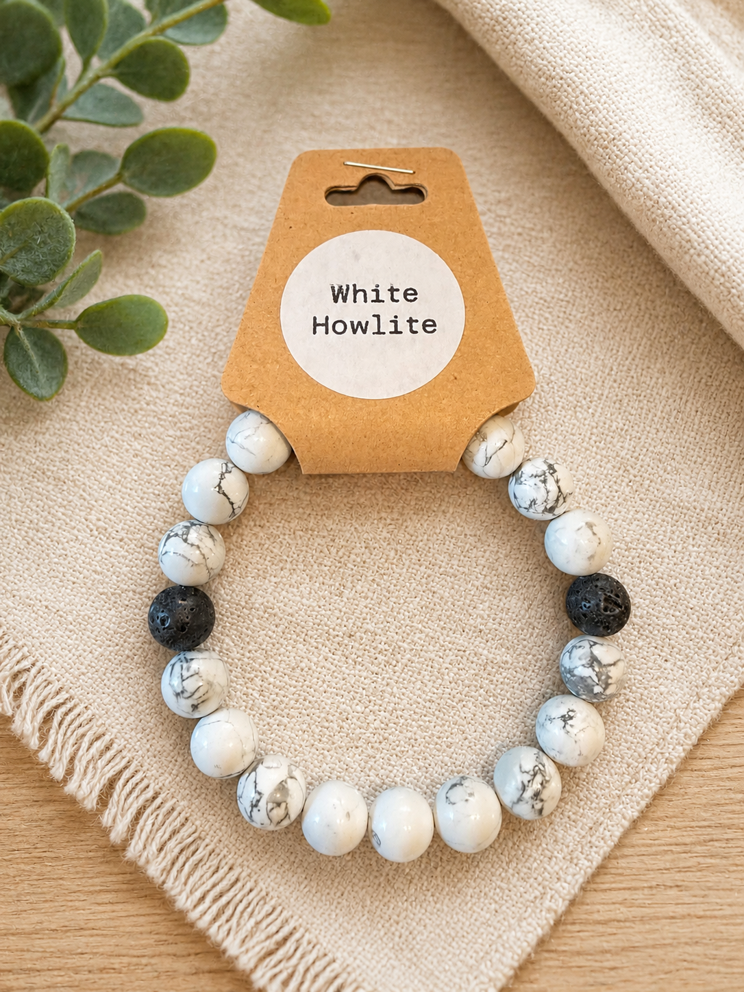 White Howlite Semi Precious Stone Bracelet