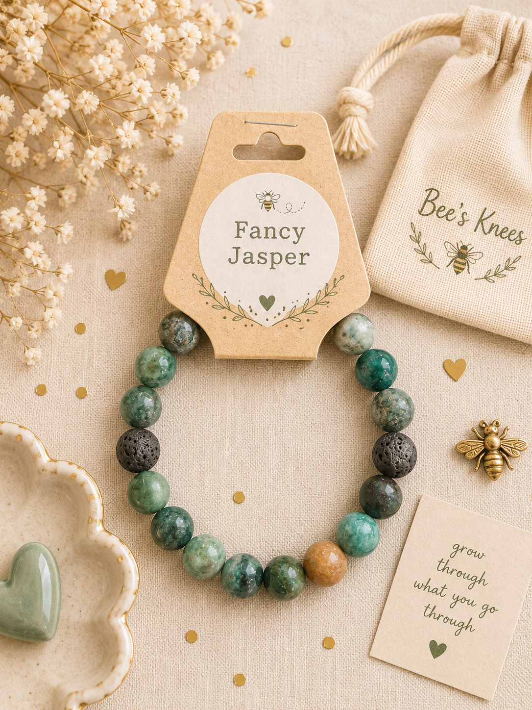 Fancy Jasper Semi Precious Stone Bracelet