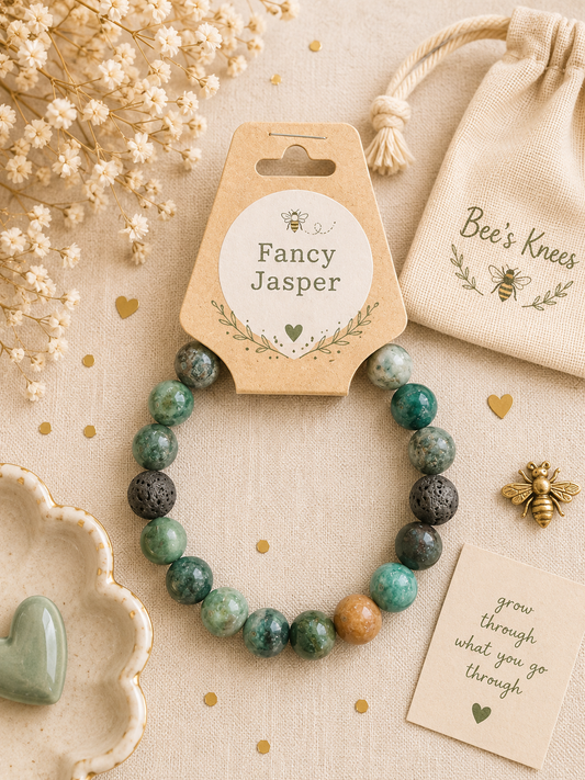 Fancy Jasper Semi Precious Stone Bracelet
