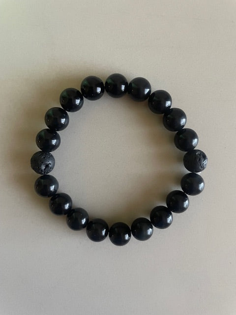 Black Obsidian Semi Precious Stone Bracelet