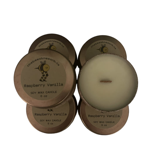 Raspberry Vanilla Soy Wax Candle