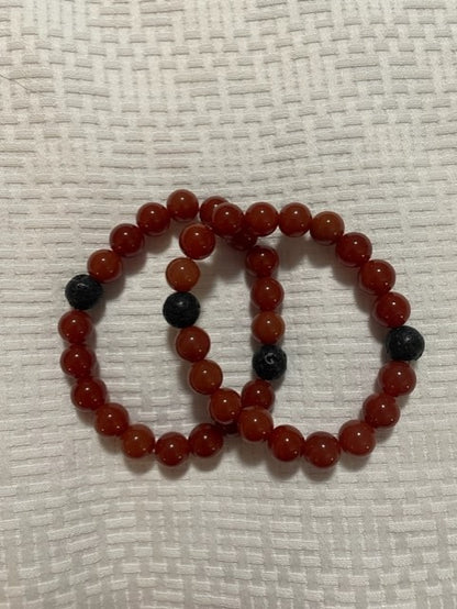 Red Agate Semi-Precious Stone Bracelet