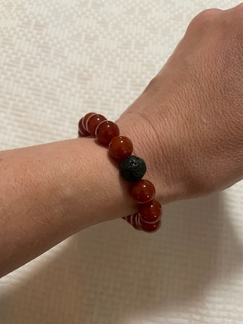 Red Agate Semi-Precious Stone Bracelet